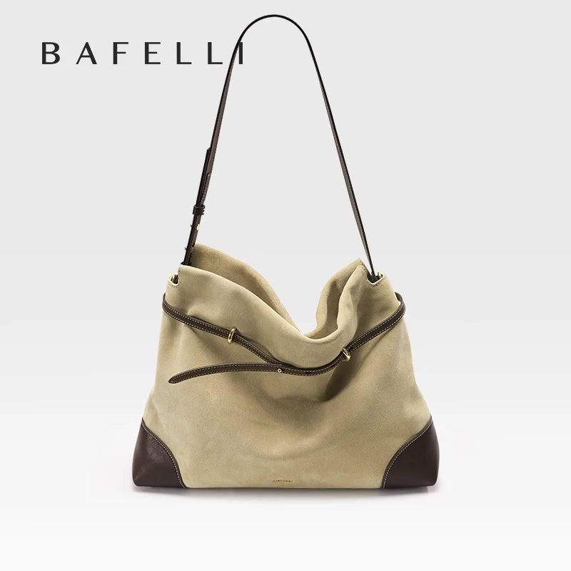 Genuine Suede Women's Bag Large Capacity Crossbody Underarm Tote for Commuting Multi-functional Hobo Bag