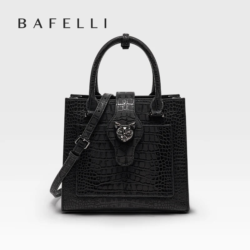 2024 NEW WOMEN'S HANDBAGS BUSINESS LADY GENUINE LEATHER ORIGINAL LUXURY BRAND DESIGNER OFFICE FEMALE BAGS CROSSBODY CAT PURSE