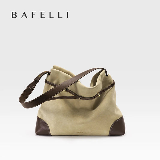 Genuine Suede Women's Bag Large Capacity Crossbody Underarm Tote for Commuting Multi-functional Hobo Bag