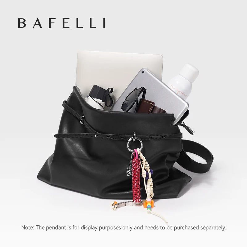 Designer Genuine Leather Backpack - Light Luxury Commuter Tote Bag for Women Authentic Crossbody Laptop Tote with Large Capacit