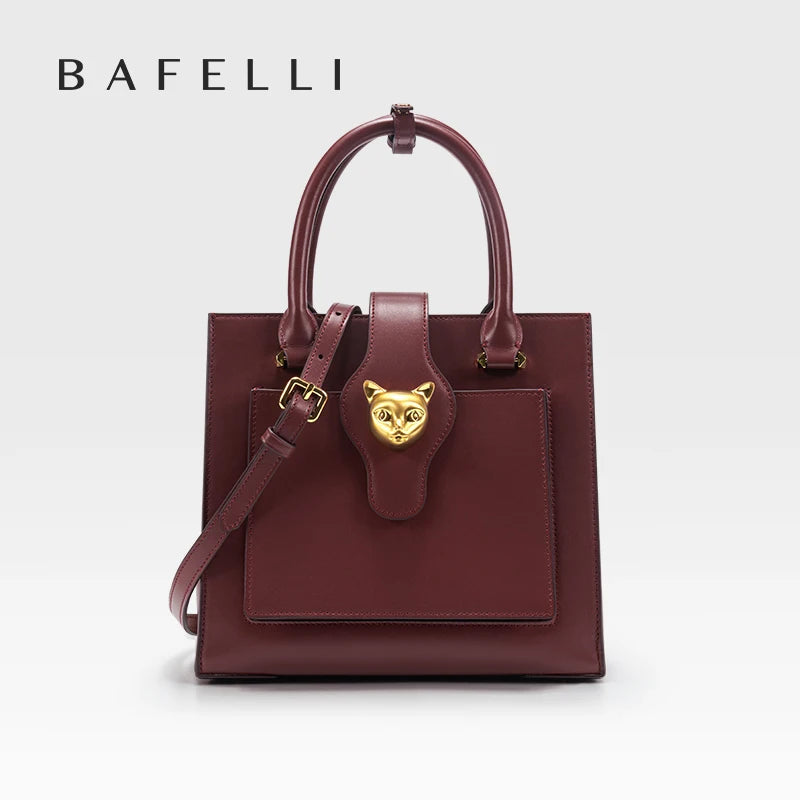 BAFELLI 2025 WOMEN'S NEW HANDBAG CAT LUXURY LEATHER FASHION BUSINESS SHOULDER STYLISH CASUAL CROSSBODY FEMALE PURSE OFFICE LADY