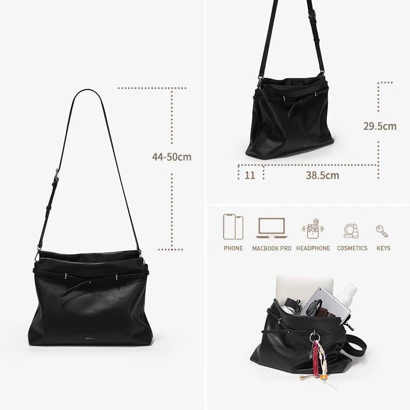 BAFELLI Underarm Tote Bag - Soft Travel Bag-Inspired Leather Crossbody for Women Compact Design Lightweight Shoulder Purse