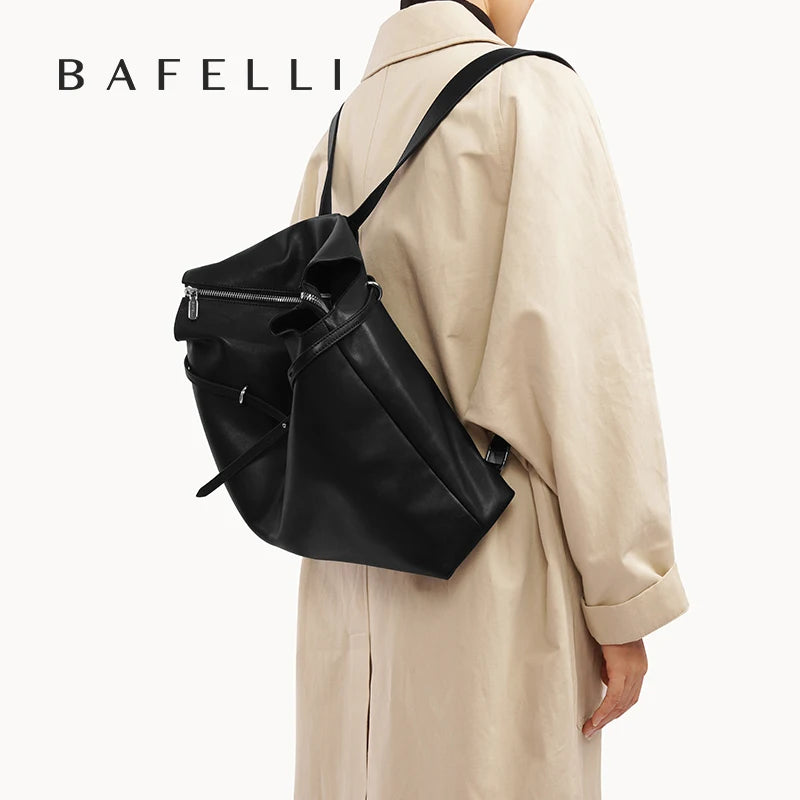 Designer Genuine Leather Backpack - Light Luxury Commuter Tote Bag for Women Authentic Crossbody Laptop Tote with Large Capacit