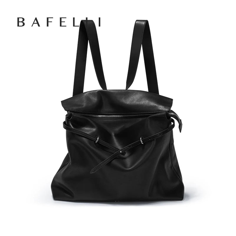 Designer Genuine Leather Backpack - Light Luxury Commuter Tote Bag for Women Authentic Crossbody Laptop Tote with Large Capacit