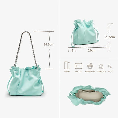 BAFELLI 2025 NEW WOMEN'S BAG LEATHER CASUAL BUCKET HANDBAGS FOR FEMALE TREND FASHION SHOPPER PURSE LUXURY BRAND SHOULDER