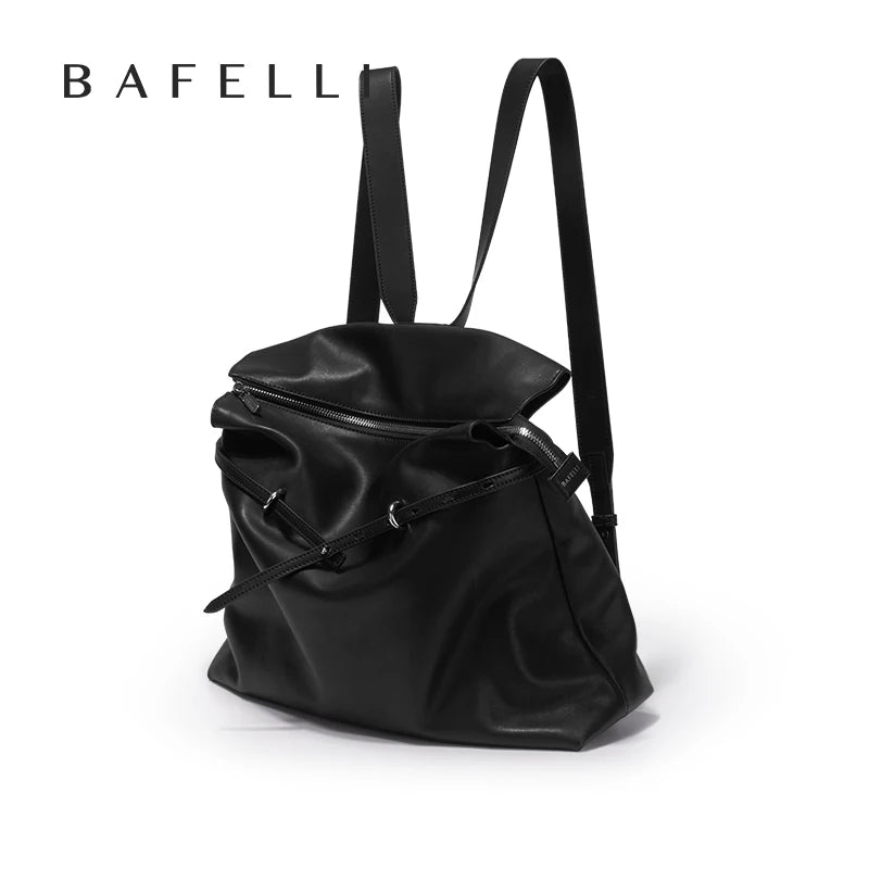 Designer Genuine Leather Backpack - Light Luxury Commuter Tote Bag for Women Authentic Crossbody Laptop Tote with Large Capacit