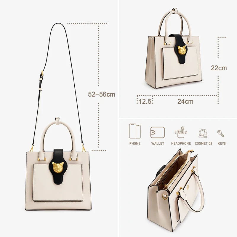 BAFELLI WOMEN'S BAGS NEW 2025 CELEBRITY FASHION CAT HANDBAG CROSSBODY SHOULDER FEMALE LEATHER DESIGNER STYLISH LUXURY PURSE
