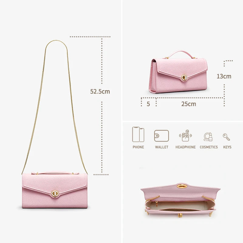 BAFELLI 2025 NEW WOMEN'S HANDBAG LEATHER WALLET PARTY SHOULDER DRESS PURSE LUXURY DESIGNER BRAND FEMALE EVENING BAGS CLUTCHES