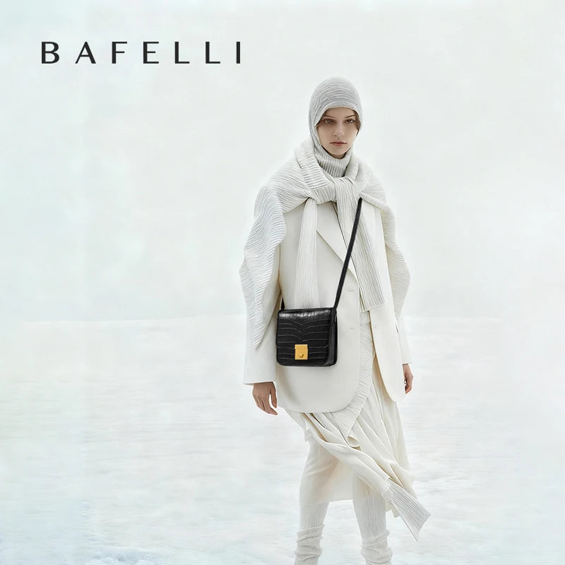 BAFELLI WOMEN BAGS FASHION 2025 LEATHER MINI BOXY BAG CROSSBODY ORIGINAL DESIGNER LUXURY SHOULDER SADDLE MESSENGER FEMALE