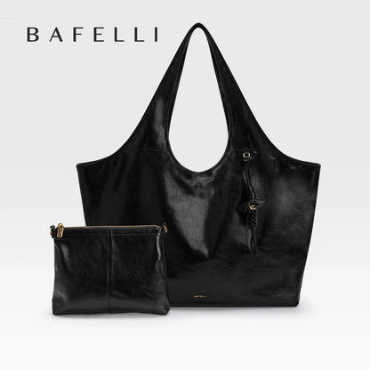 Genuine Leather Tote Bag Women Large Capacity Soft Lightweight Shoulder Bag For Laptop Computer Documents Daily Work Travel