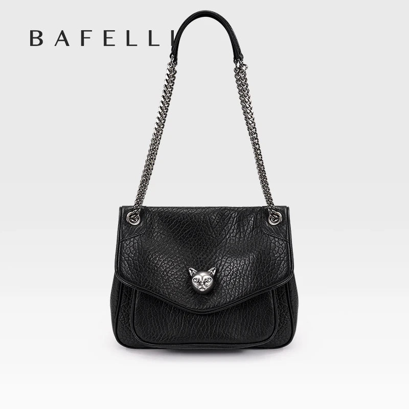 BAFELLI Trendy Chained Tote Bag for Women, Soft Leather Crossbody & Shoulder Bag, Chic Luxury Handbag