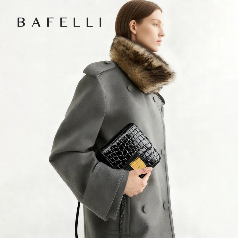 BAFELLI WOMEN BAGS FASHION 2025 LEATHER MINI BOXY BAG CROSSBODY ORIGINAL DESIGNER LUXURY SHOULDER SADDLE MESSENGER FEMALE