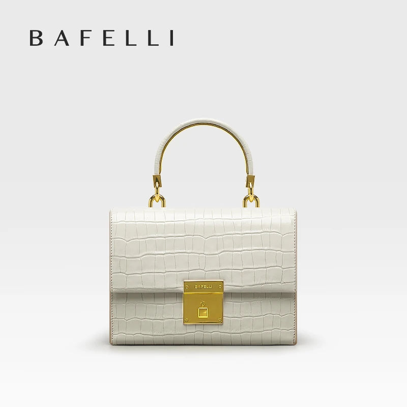 BAFELLI PURSE 2025 LUXURY BAG CROCODILE GRAIN LEATHER EVENING HANDBAG FASHION BUSINESS HANDLE CASUAL WOMEN FEMALE CROSSBODY