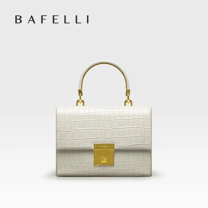BAFELLI PURSE 2025 LUXURY BAG CROCODILE GRAIN LEATHER EVENING HANDBAG FASHION BUSINESS HANDLE CASUAL WOMEN FEMALE CROSSBODY