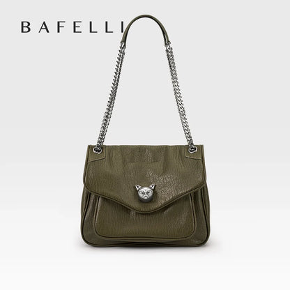 BAFELLI Trendy Chained Tote Bag for Women, Soft Leather Crossbody & Shoulder Bag, Chic Luxury Handbag