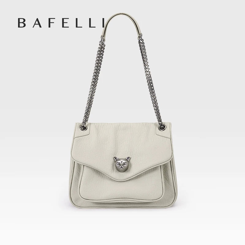 BAFELLI Trendy Chained Tote Bag for Women, Soft Leather Crossbody & Shoulder Bag, Chic Luxury Handbag