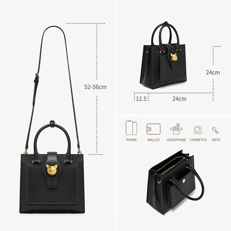 BAFELLI 2025 WOMEN'S NEW HANDBAG CAT LUXURY LEATHER FASHION BUSINESS SHOULDER STYLISH CASUAL CROSSBODY FEMALE PURSE OFFICE LADY