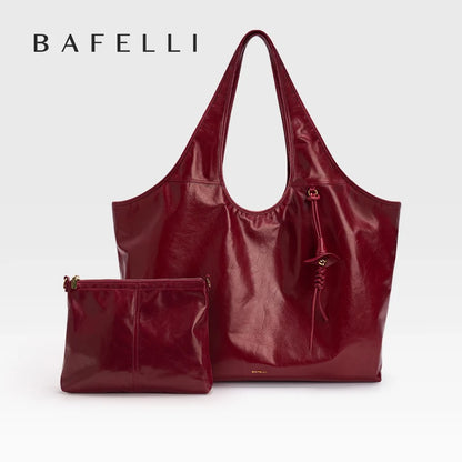 Genuine Leather Tote Bag Women Large Capacity Soft Lightweight Shoulder Bag For Laptop Computer Documents Daily Work Travel
