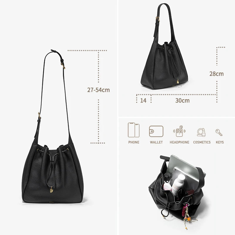 BAFELLI WOMEN'S NEW BAGS LUXURY FASHION LEATHER HANDBAGS STYLISH 2025 HIGH QUALITY DESIGNER BRAND CAPACITY LADIES SHOULDER PURSE