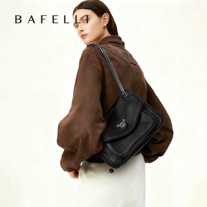 BAFELLI Trendy Chained Tote Bag for Women, Soft Leather Crossbody & Shoulder Bag, Chic Luxury Handbag