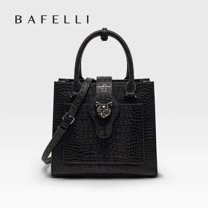 2024 NEW WOMEN'S HANDBAGS BUSINESS LADY GENUINE LEATHER ORIGINAL LUXURY BRAND DESIGNER OFFICE FEMALE BAGS CROSSBODY CAT PURSE