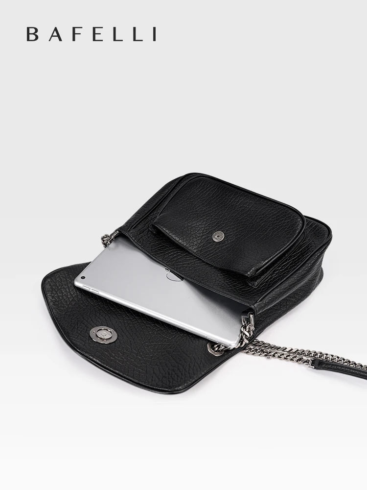 BAFELLI Trendy Chained Tote Bag for Women, Soft Leather Crossbody & Shoulder Bag, Chic Luxury Handbag