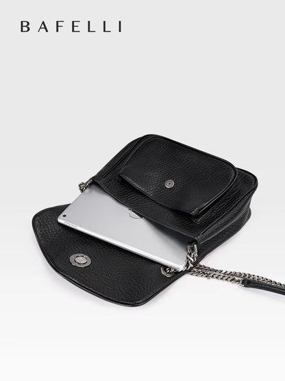 BAFELLI Trendy Chained Tote Bag for Women, Soft Leather Crossbody & Shoulder Bag, Chic Luxury Handbag